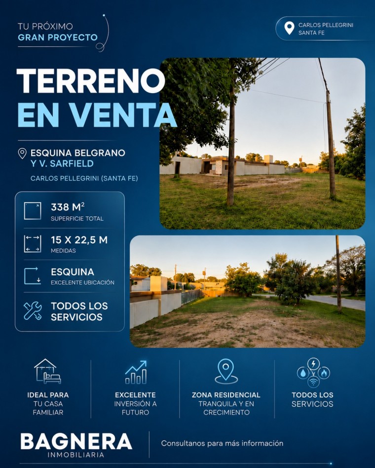 EXCELENTE TERRENO ESQUINA 